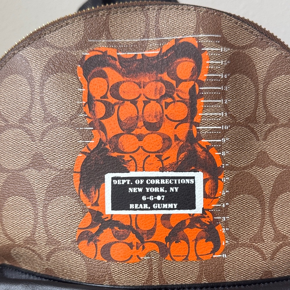 Coach Original Dept. of Corrections Bear, Gummy Leather Backpack - Picture 4 of 9